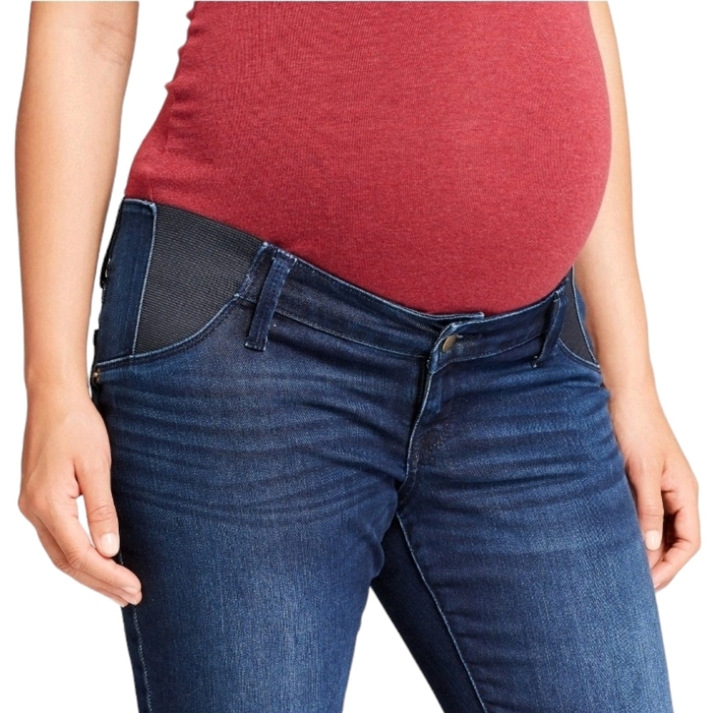 INGRID & ISABEL Maternity Skinny Jeans 4 27 Dark Wash Under Belly Stretch Denim - Picture 6 of 14